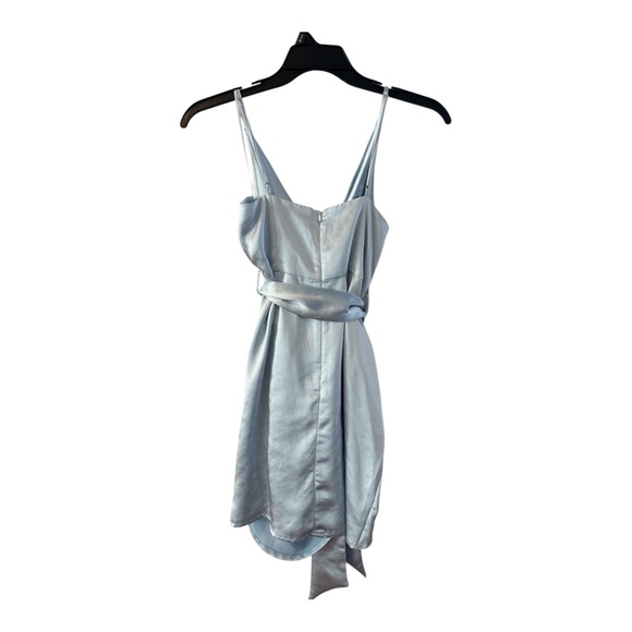MABLE Light Blue Satin Mini Dress-Size Medium - Picture 2 of 7